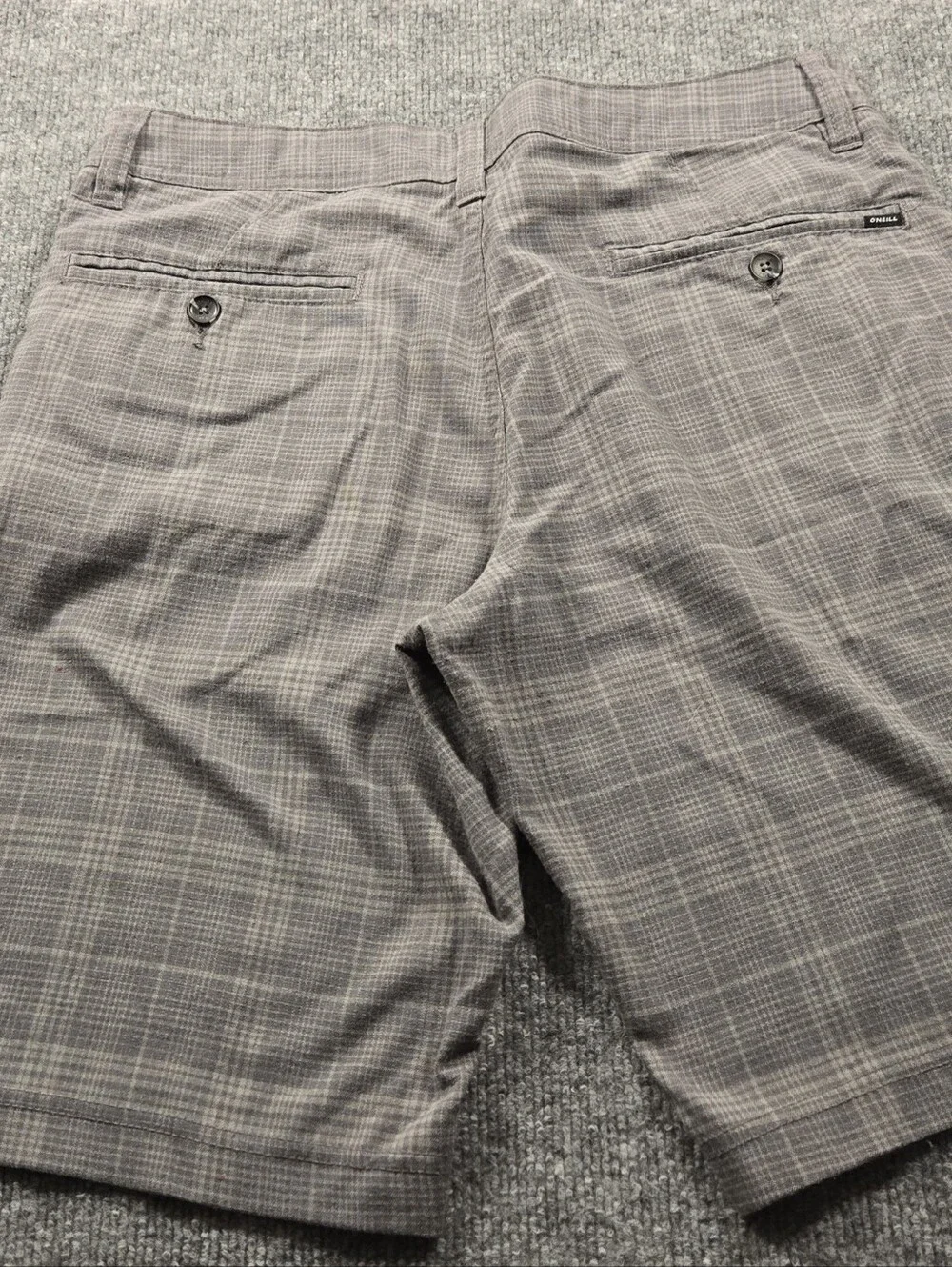 O'Neill‎ Men's Gray Plaid Standard Fit Casual Hybrid Walk Shorts Size 32